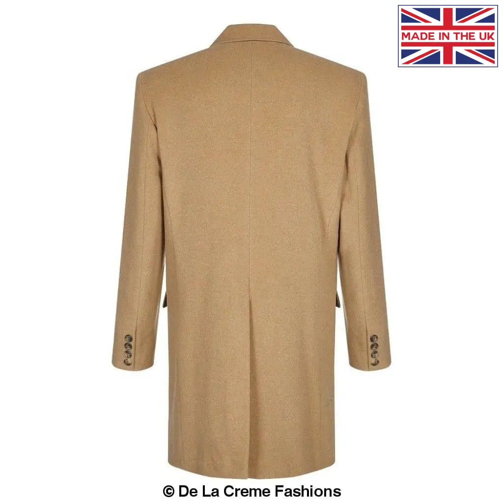 De La Creme MAN - Wool Blend Single Breasted Retro Mod Crombie Coat