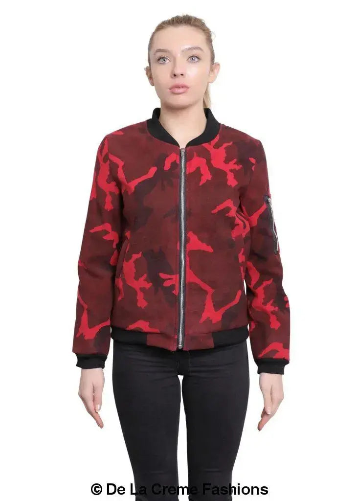 Red camo deals bomber jacket