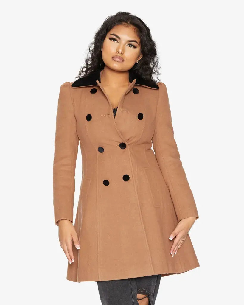 Fit and flare coat petite hot sale