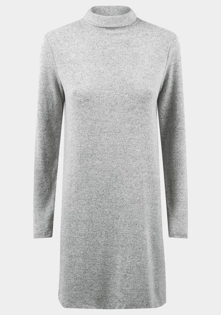 De La Creme - Womens Grey Soft Fleece Jumper Dress