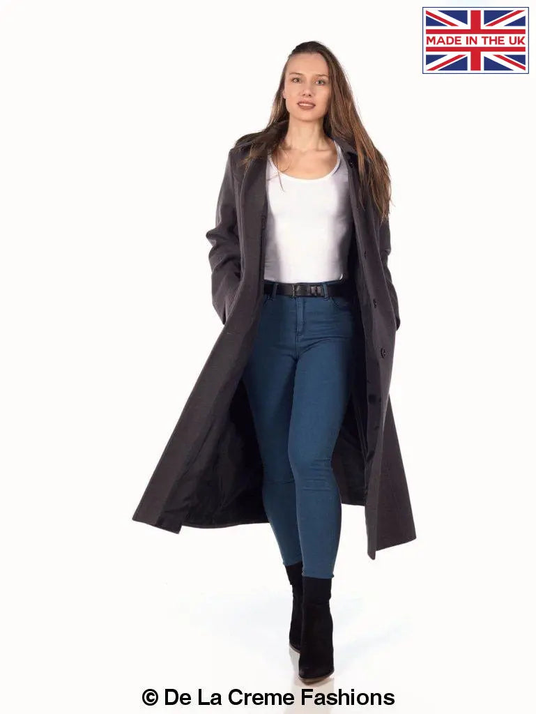 De La Creme - Womens Longline Hooded Winter Coat