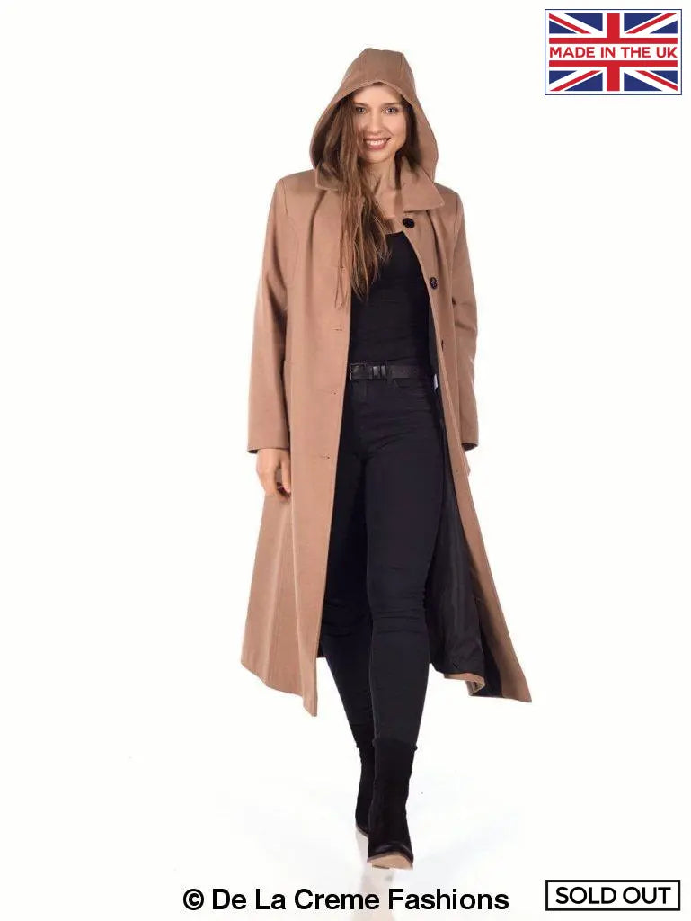 De La Creme - Womens Longline Hooded Winter Coat