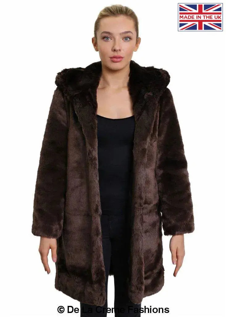 Ladies faux 2025 fur coats