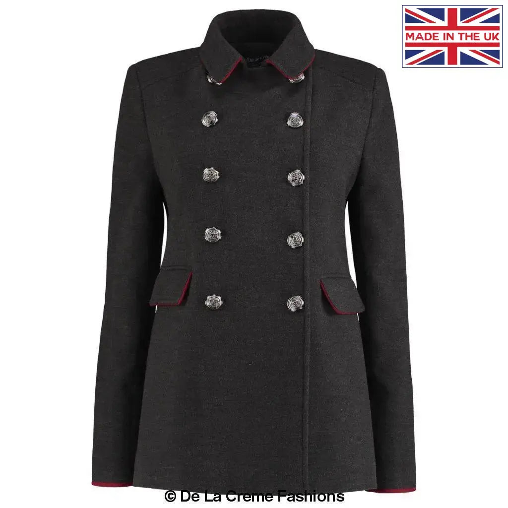 Military style pea coat best sale