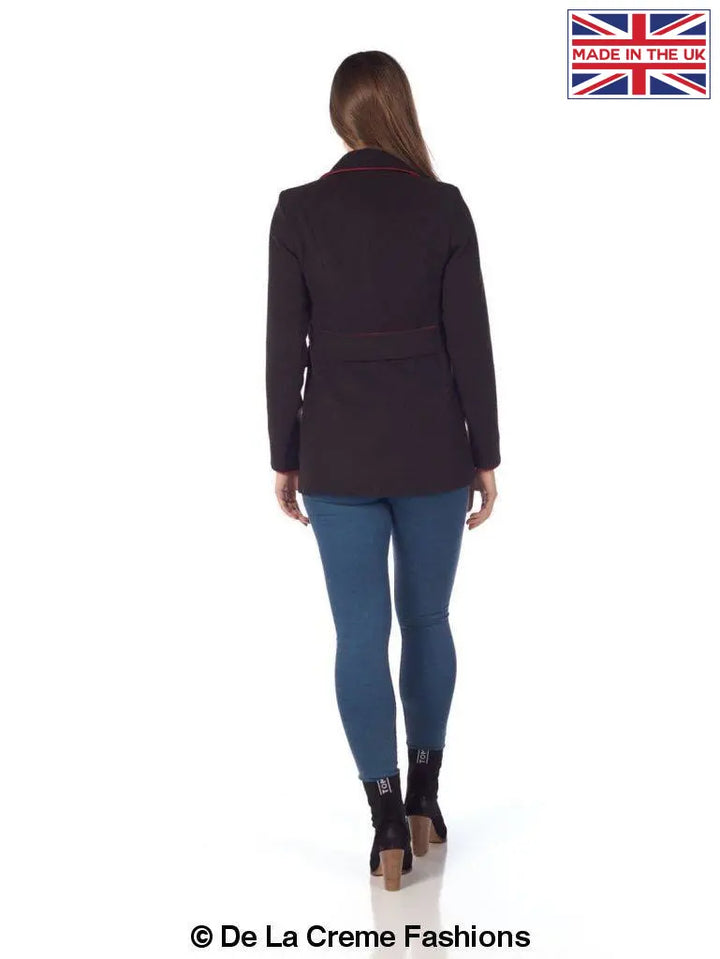 De La Creme - Women's Military Style Pea Coat