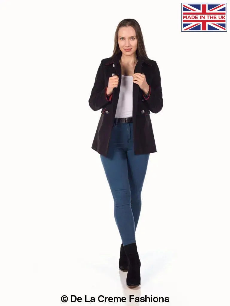 Black pea coat womens uk sales