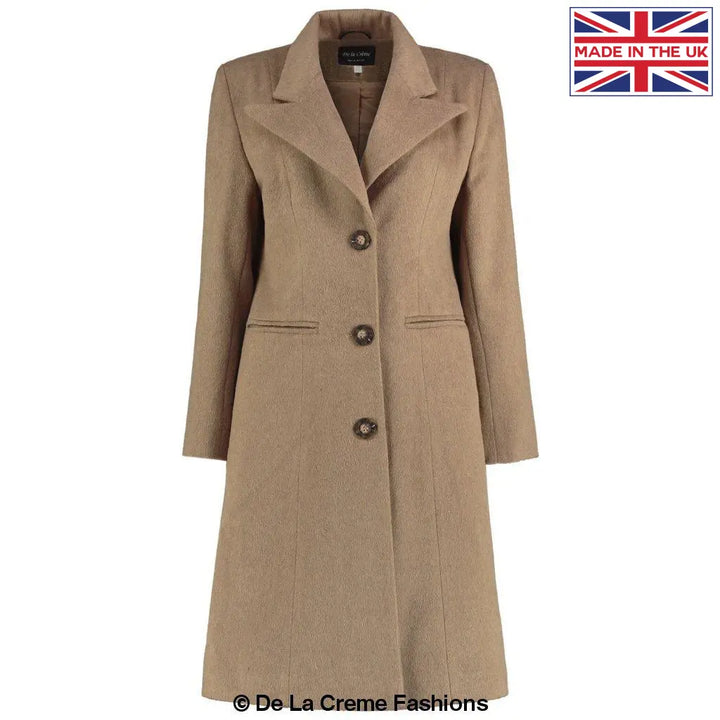 De La Creme - Women's Mohair Blend Longline Winter Coat