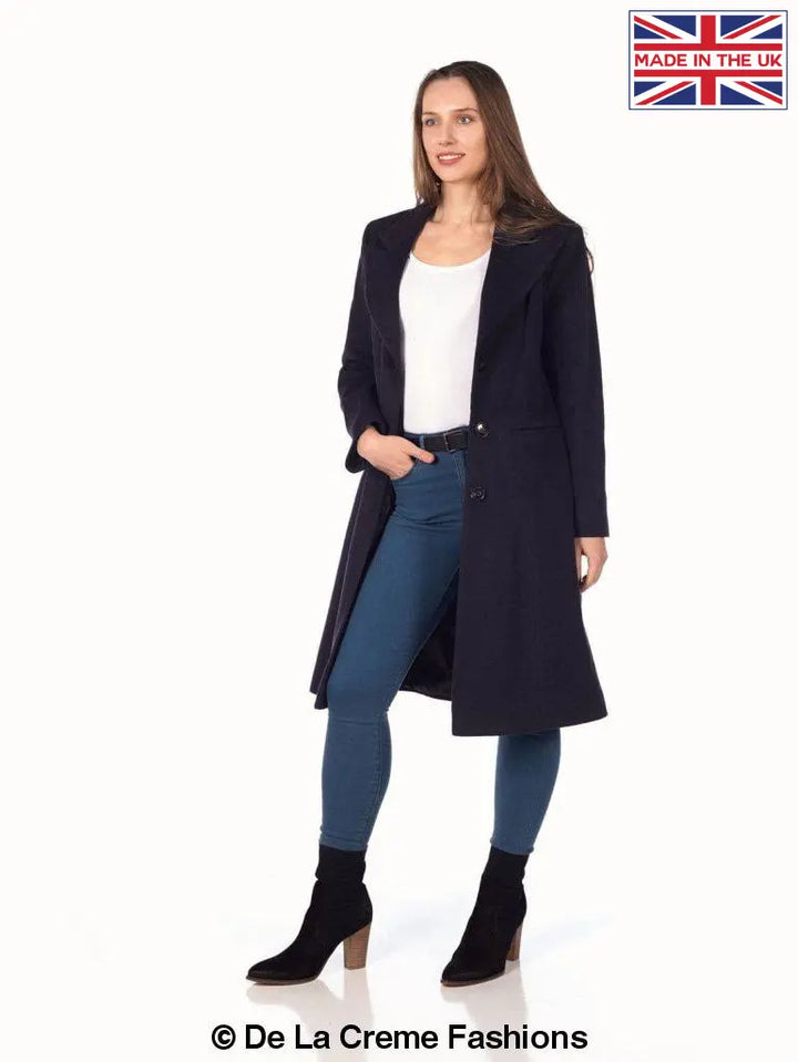 De La Creme - Women's Mohair Blend Longline Winter Coat