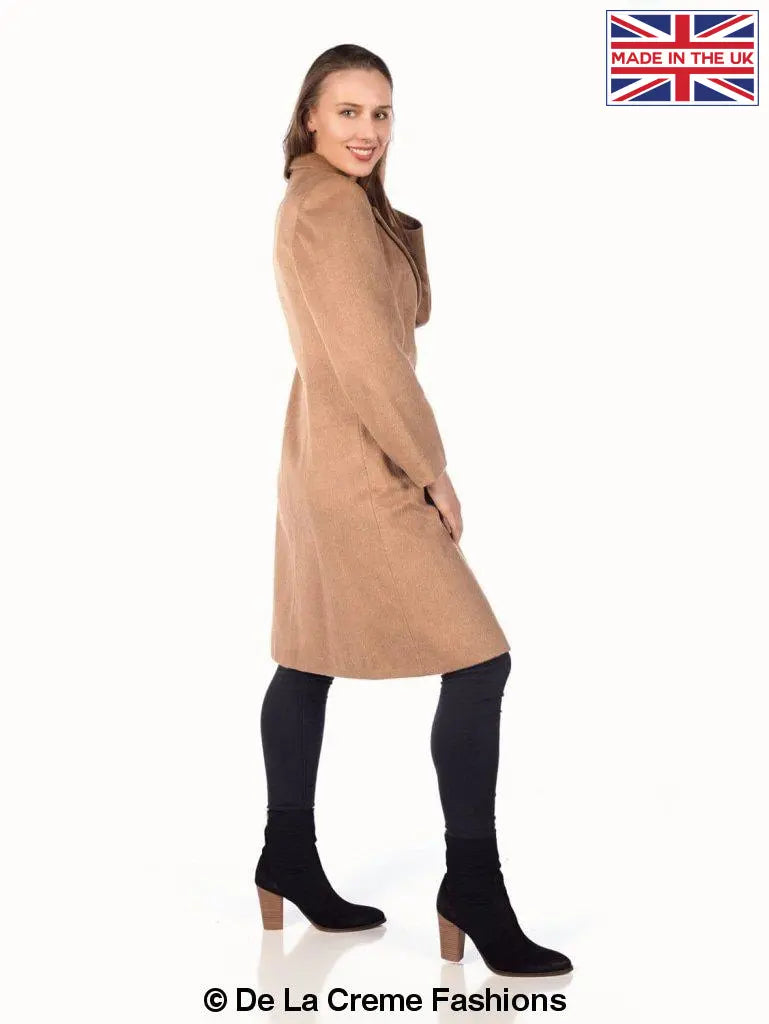 De La Creme - Women's Mohair Blend Longline Winter Coat