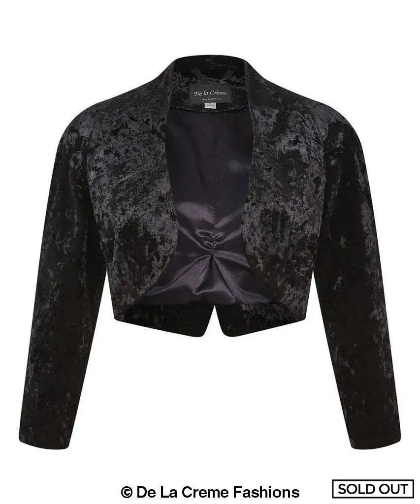 De La Creme Womens Open Front Velvet Bolero Shrug Top