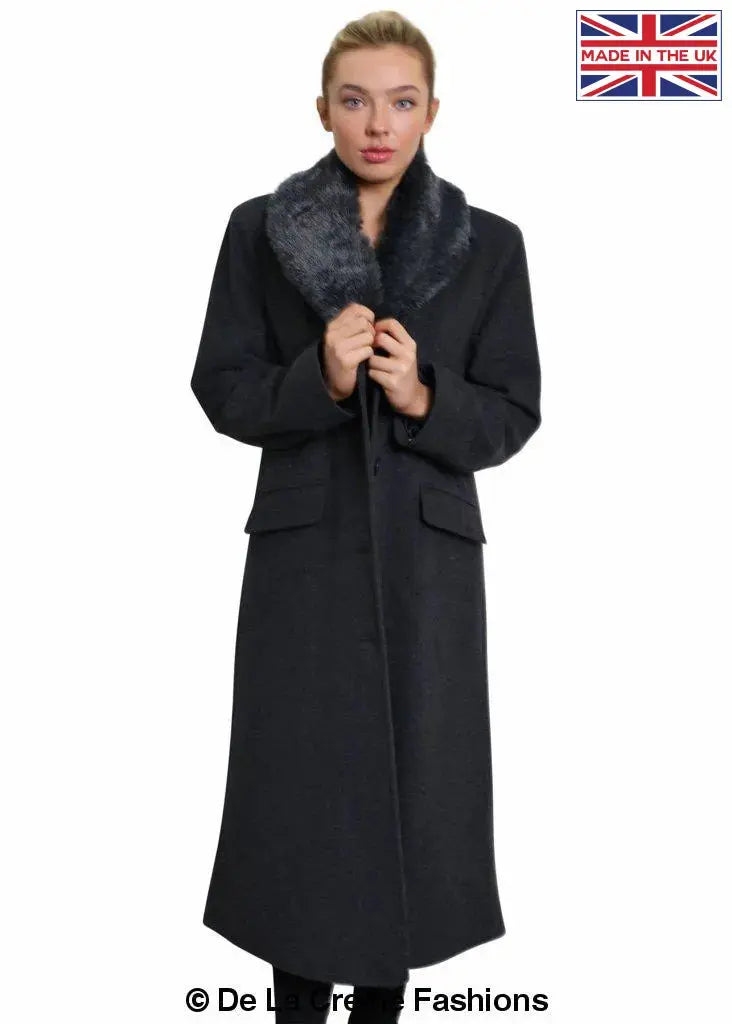 Fur collar trench coat 2025 women's