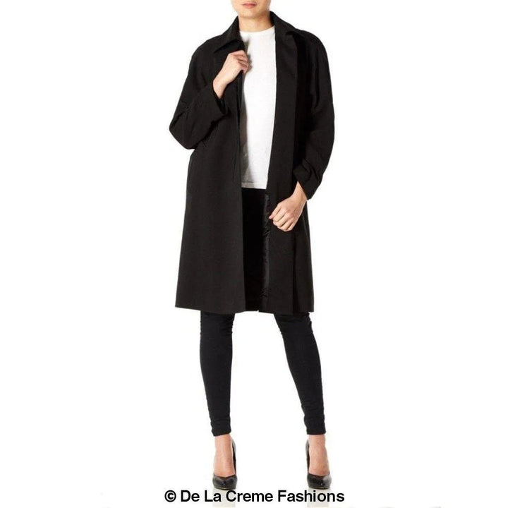 De La Creme - Womens Oversized Knee Length Plus Size Mac