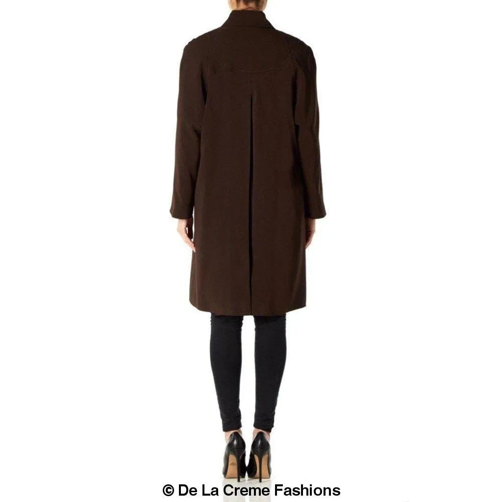 De La Creme - Womens Oversized Knee Length Plus Size Mac