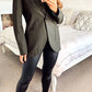 De La Creme - Womens Patch Pocket Tailored Fit Blazer Khaki / Uk 8/eu 36/us 4