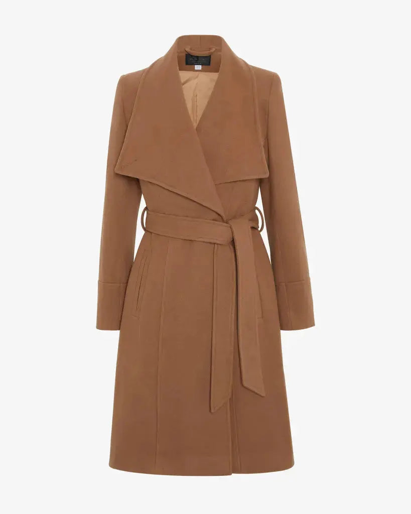 De La Creme Womens Waterfall Lapel Double Breasted Duster Coat