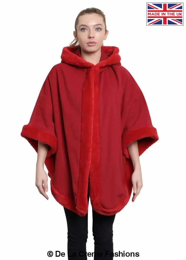 Women's Wool Cloak Coat with Hood