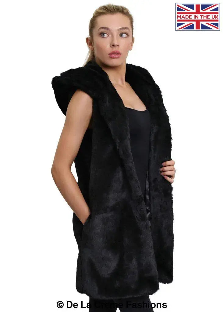 Womens faux deals fur gilet uk