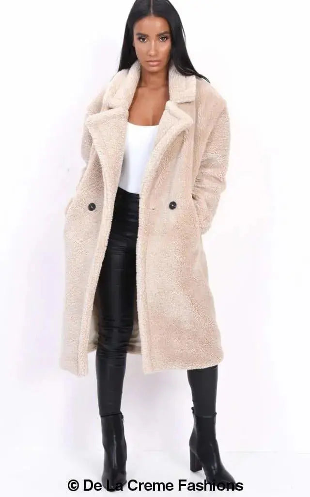 Cream borg 2025 teddy coat