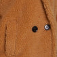 Jackie Double Breasted Borg Teddy Midi Coat