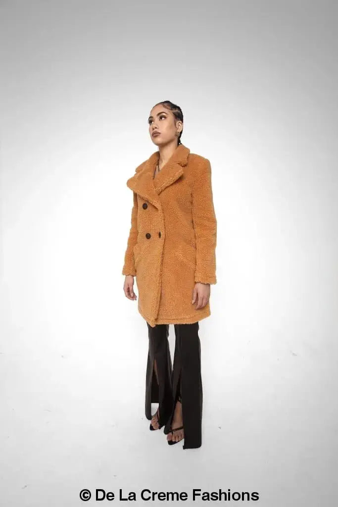 Double breasted teddy coat hotsell