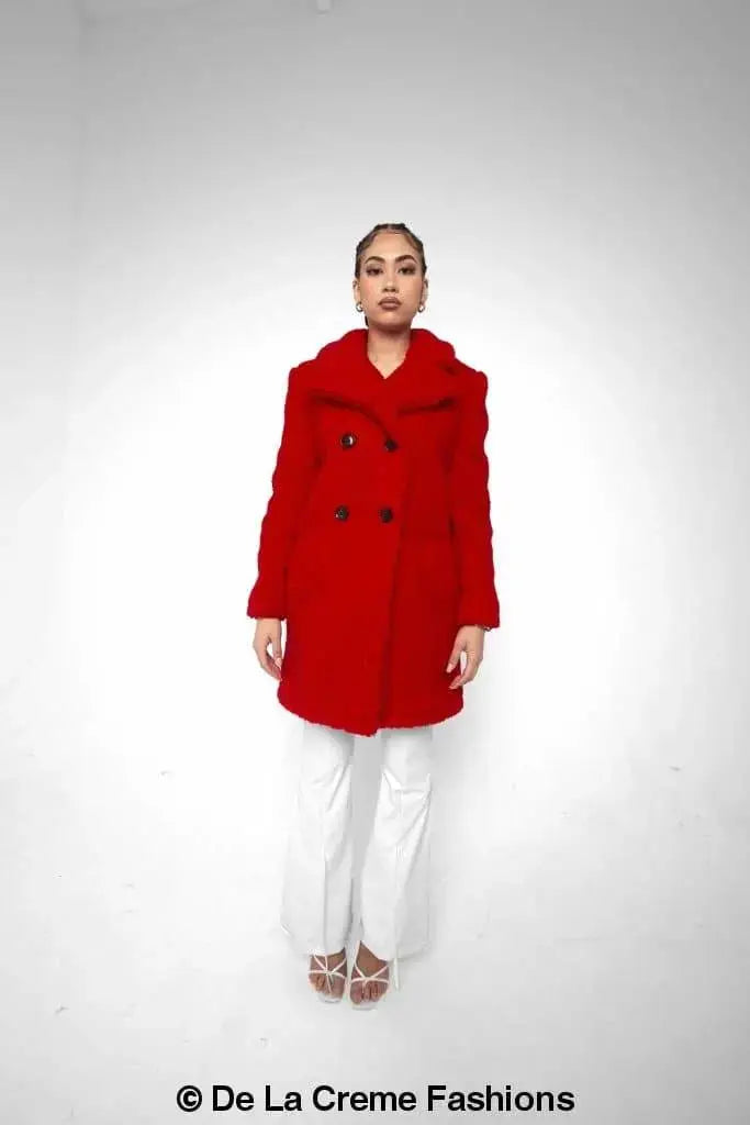 Red 2025 borg coat