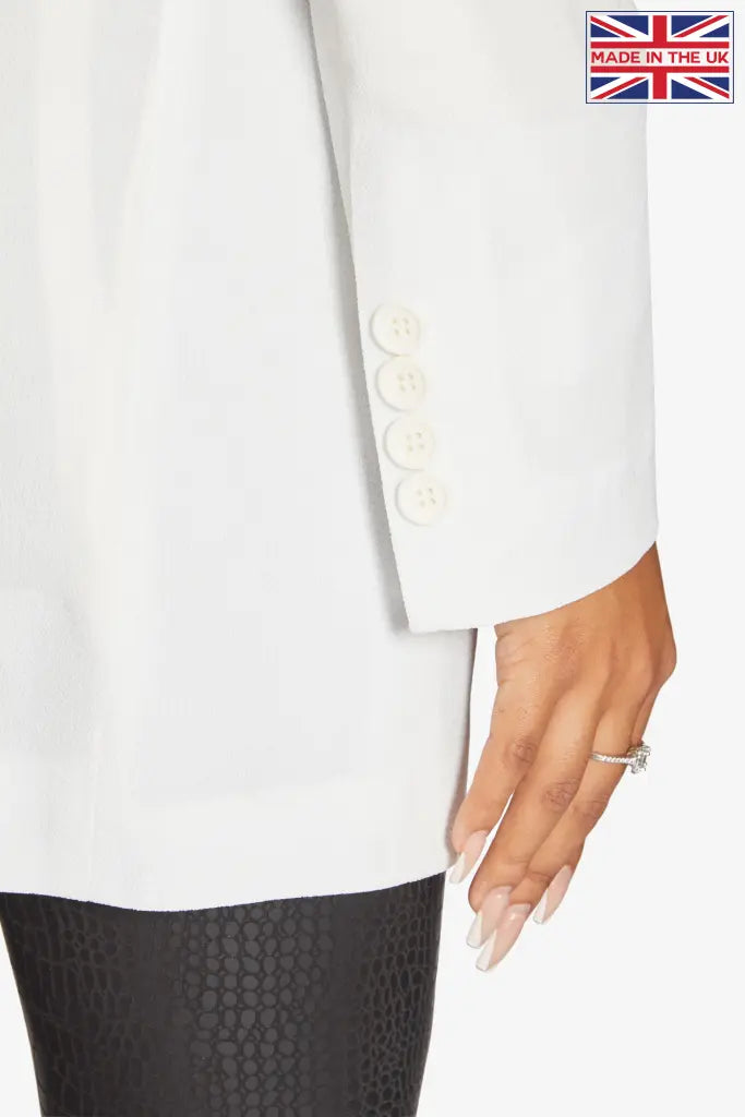 De La Creme Womens Double Breasted Longline Blazer
