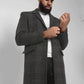 Mens Single Breasted Check Design Overcoat Coats & Jackets