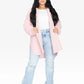Oversized Stud Button Borg Teddy Shacket Pink / One Size (Fits Uk 8-14)