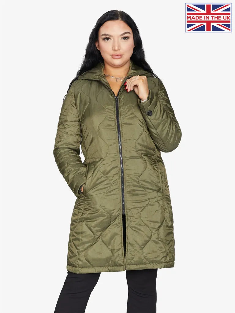 Padded Quilted Down Hooded Jacket