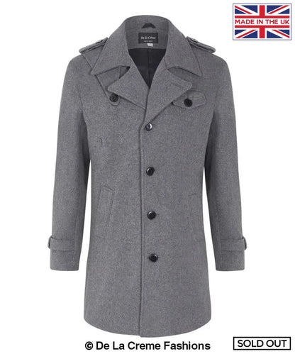 De La Creme MAN - Military Style Single Breasted Coat