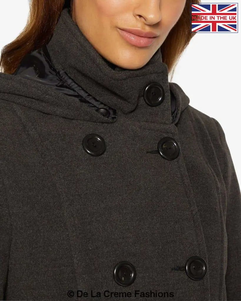 Stephanie Double Breasted Hooded Coat