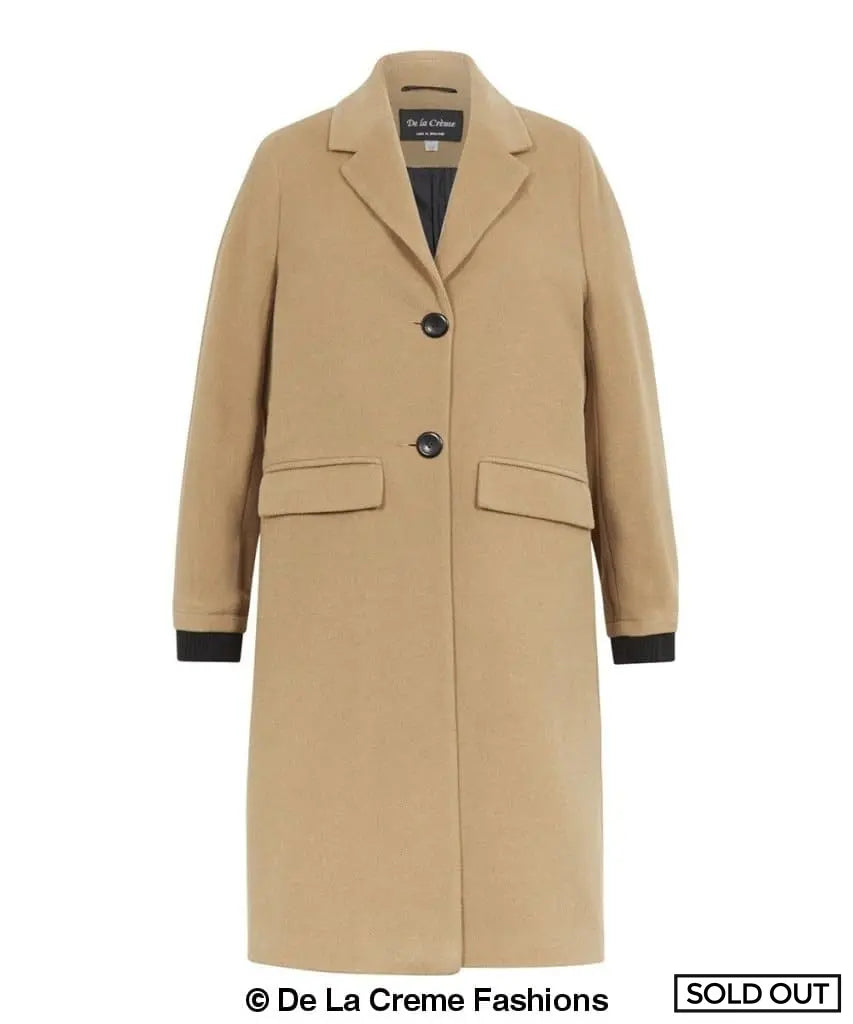 De La Creme - Women's Wool & Cashmere Blend Ladies Winter Warm Knee Length Coat