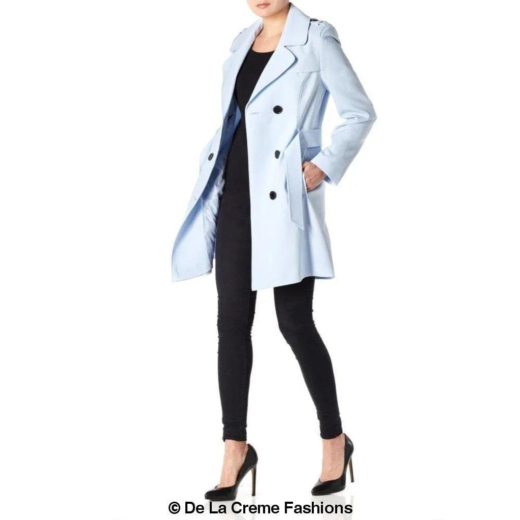 De La Creme - Womens Spring/Summer Double Breasted Trench Coat