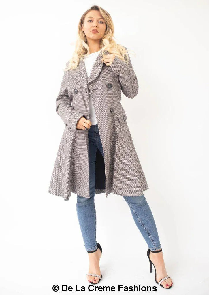 Ladies top dogtooth coat