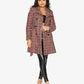 De La Creme Womens Wool Blend Check Double Breasted Military Coat Pink / Uk 10/eu 38/us 6 Coats &