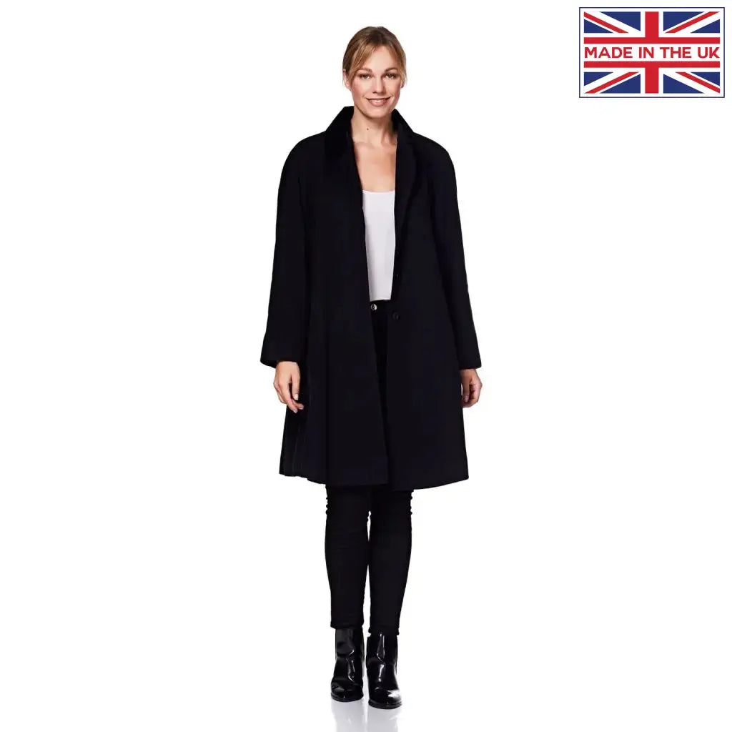 Black swing coat sales womens